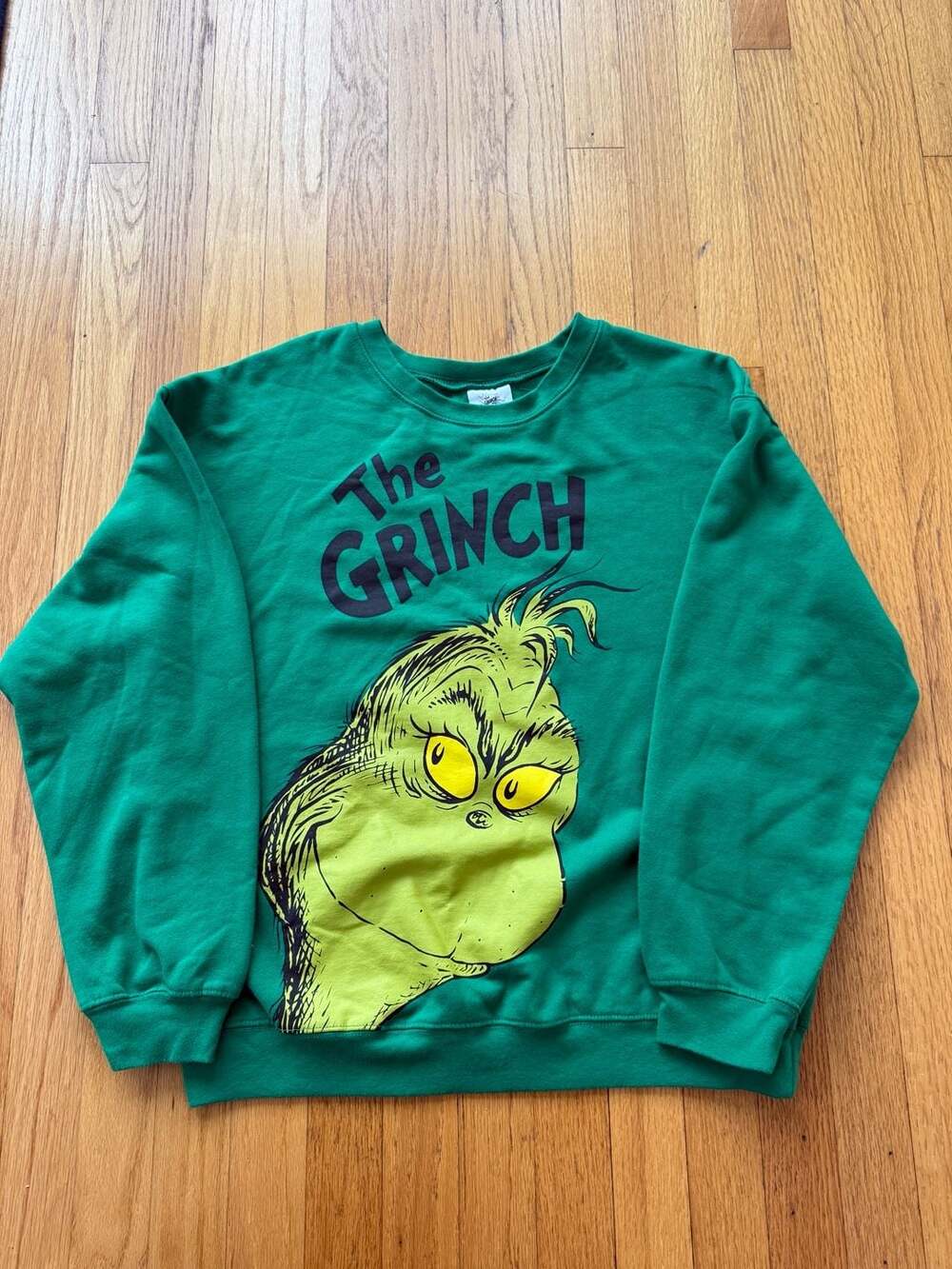 Dr. Seuss The Grinch Graphic Print Green Crewneck Sweatshirt Size L (11-13)